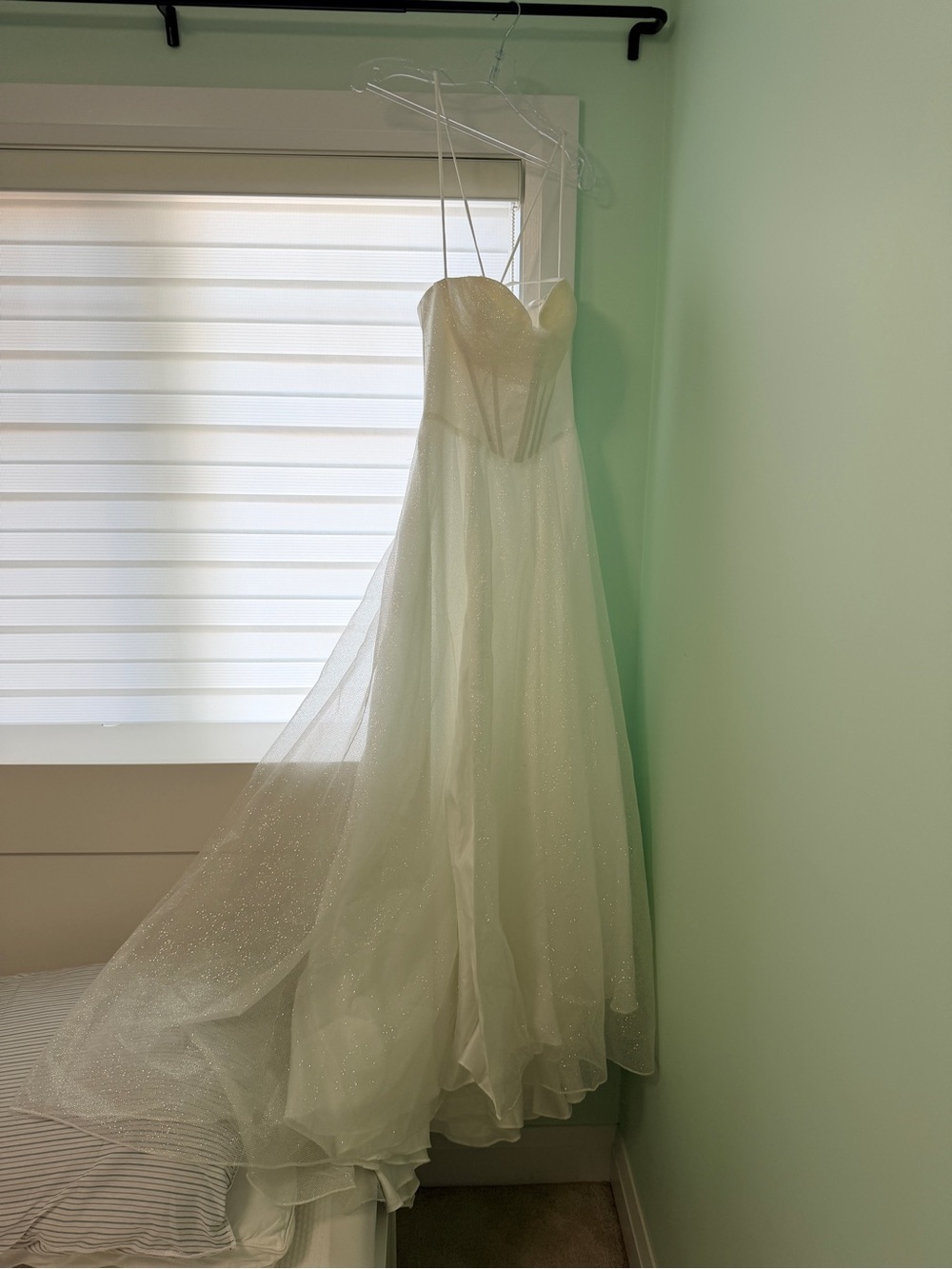 Elegant White Sparkle A-Line Bridal Gown